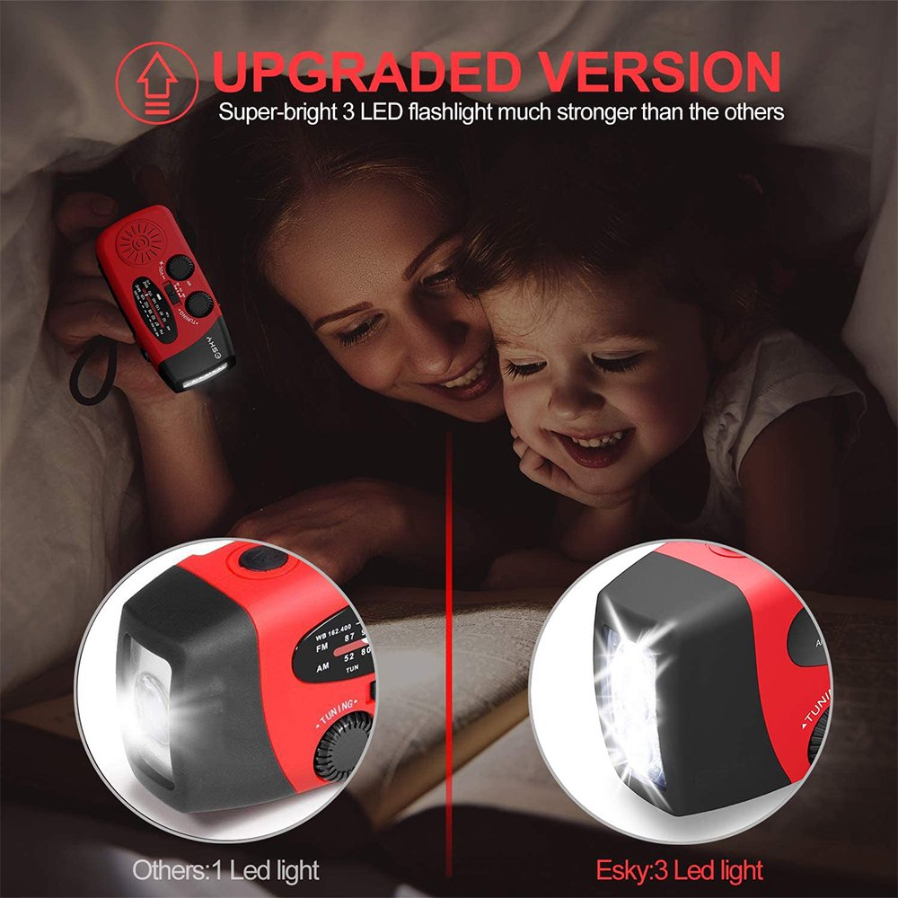 Emergency Solar Crank Radio & Power Bank