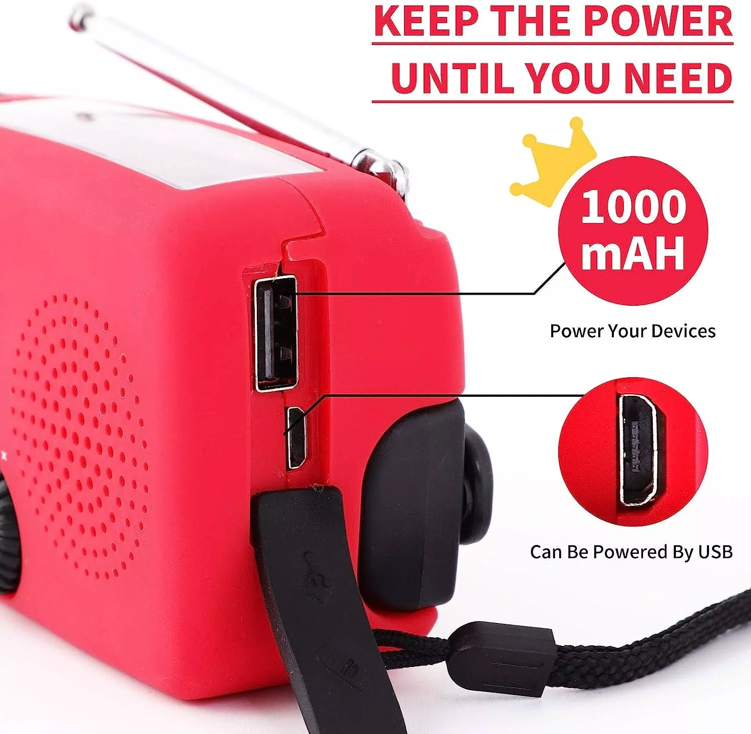 Emergency Solar Crank Radio & Power Bank