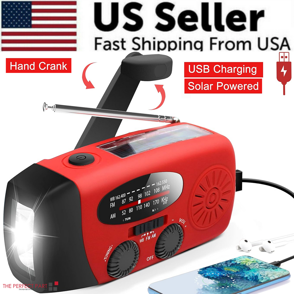 Emergency Solar Crank Radio & Power Bank