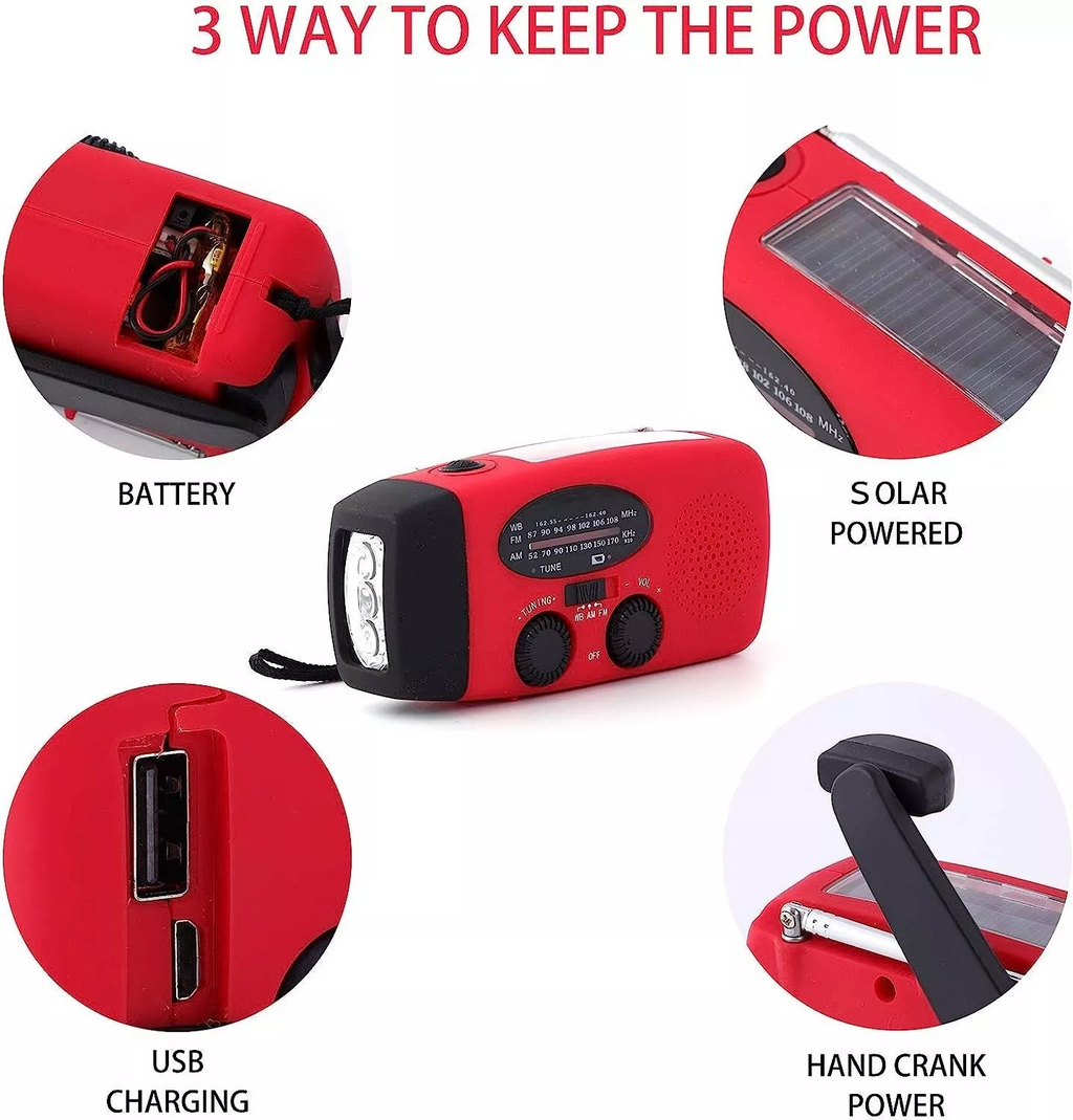 Emergency Solar Crank Radio & Power Bank