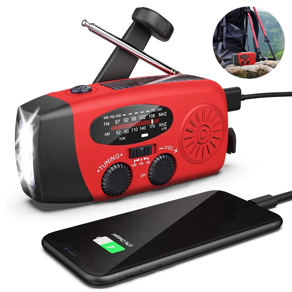 Emergency Solar Crank Radio & Power Bank